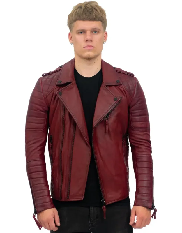 Slim-fit Double Zip Biker Jacket