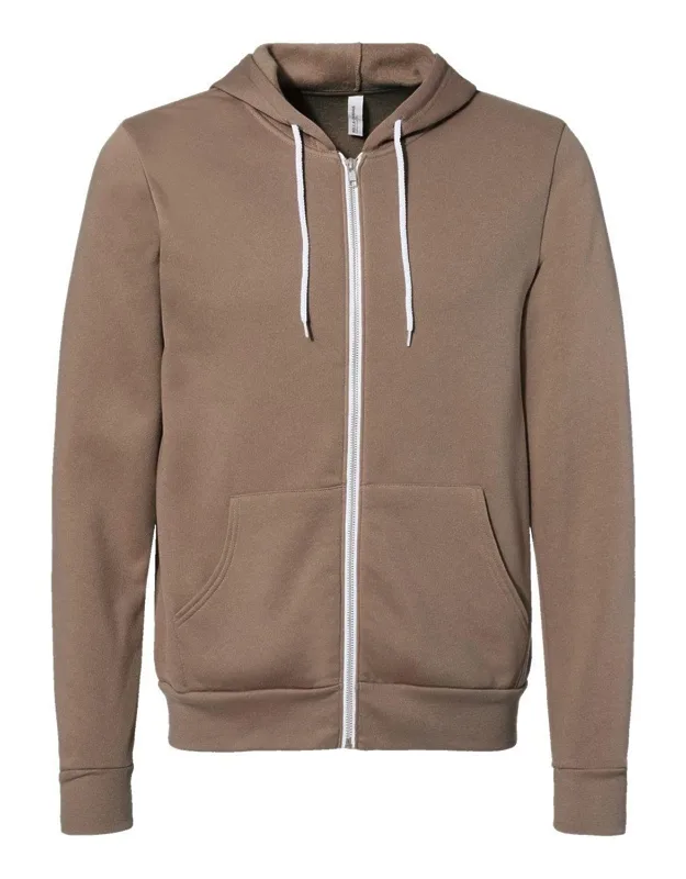 Sponge Fleece Full-zip Hoodie With Ribbed Cuffs And Split-pouch Pocket