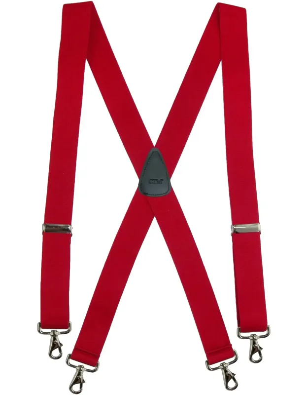 Elastic Solid Color X-back Suspenders With Swivel Hook Ends