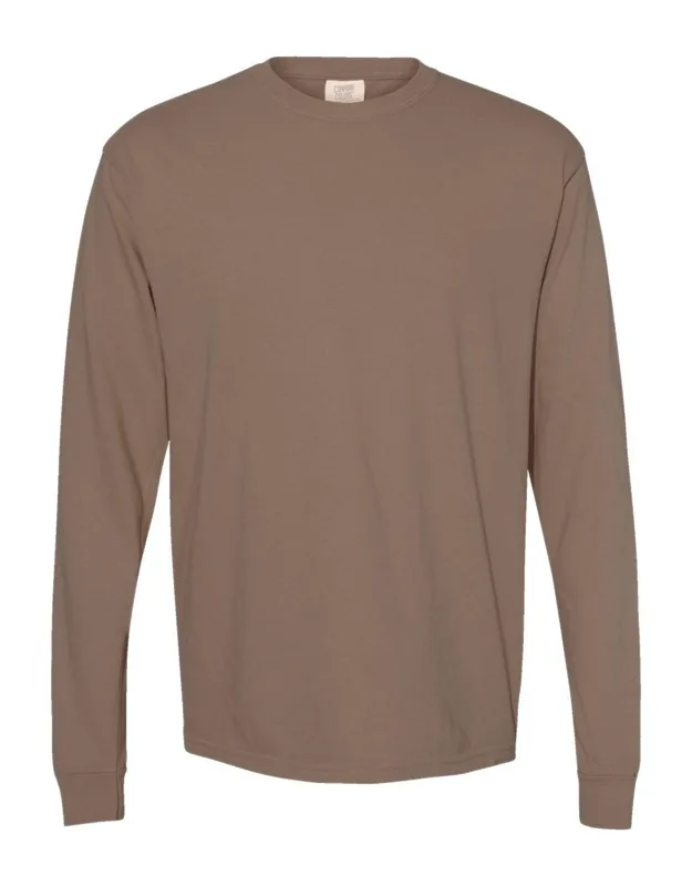 Garment-dyed Heavyweight Long Sleeve T-shirt With Relaxed Fit And Rib Cuffs