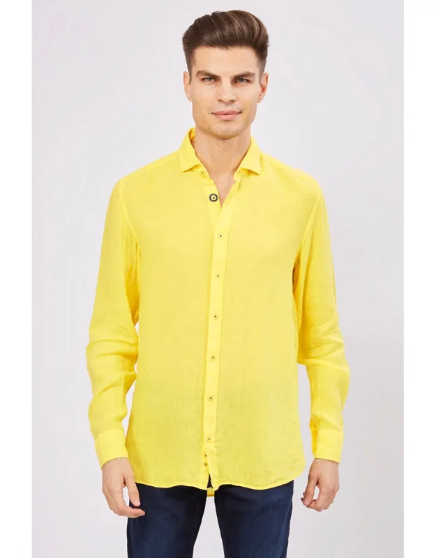 Highlighter Yellow Linen Shirt