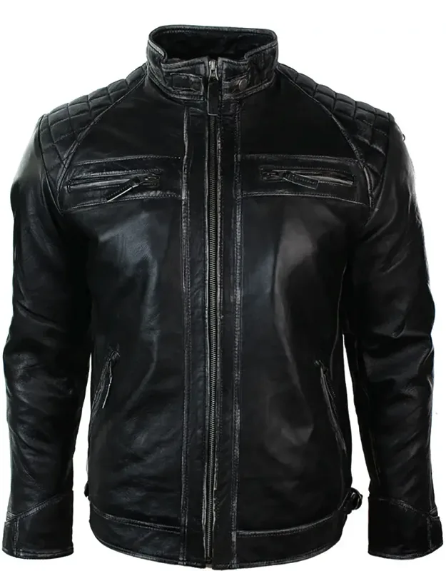 Zipped Soft Leather Short Biker Jacket - Light Weight Ideal For All Seasons, Tailored Fit Design