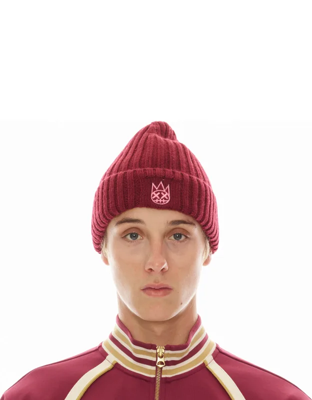 Knit Hat With Clean Two-tone Shimuchan Logo