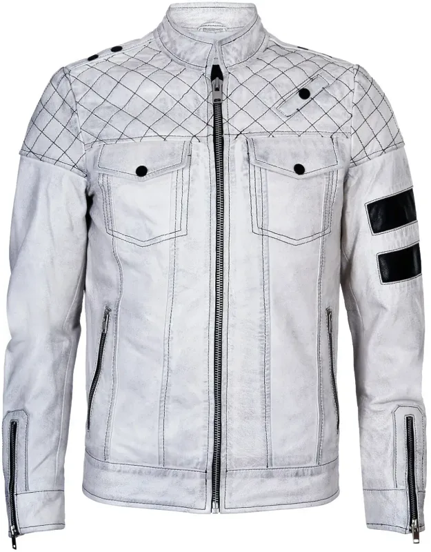 Vintage Quilted Leather Racing Jacket