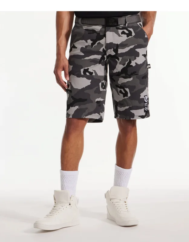 Ecko Unltd. Keep Tabs On Belted Cargo Short With Welt And Patch Pockets