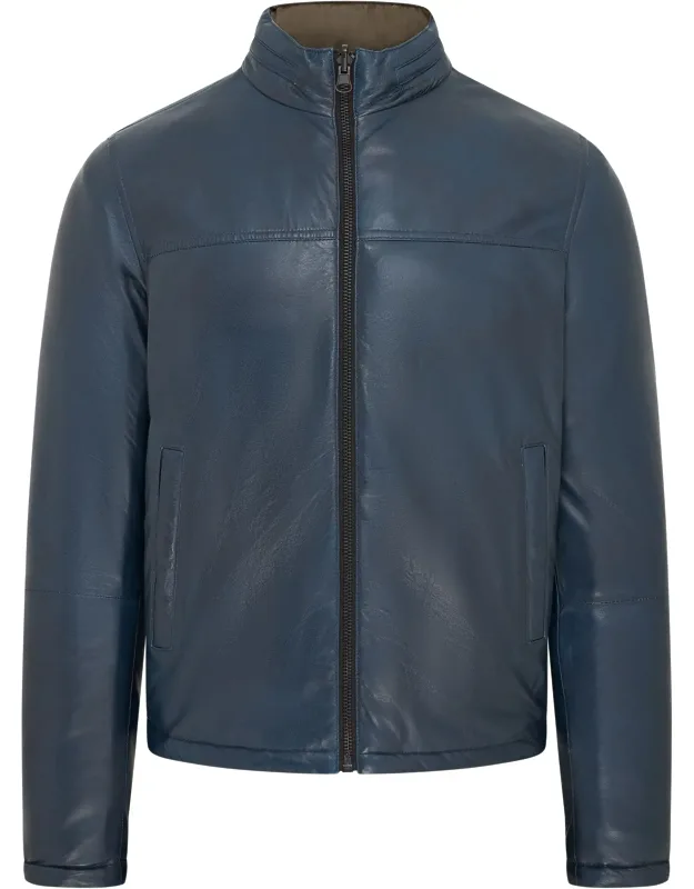 Raufoss Reversible Bomber Jacket With Hidden Hood And Premium Lamb Nappa Leather