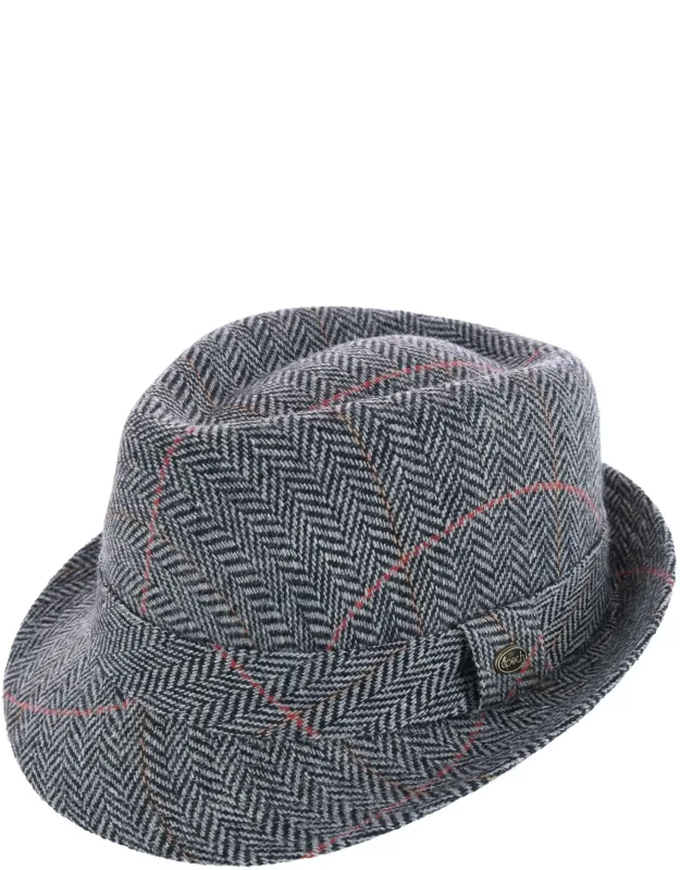 Classic Plaid Wool Fedora