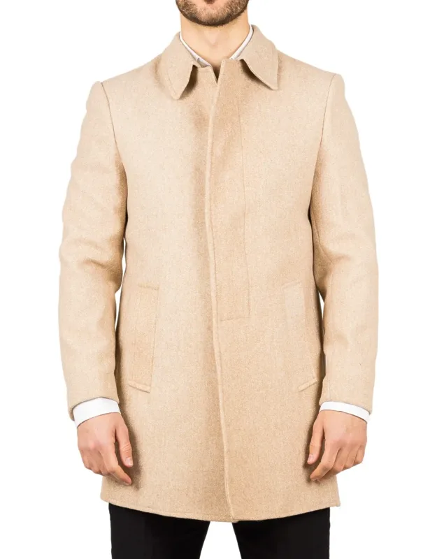 Classic Collar Wool Blend Overcoats