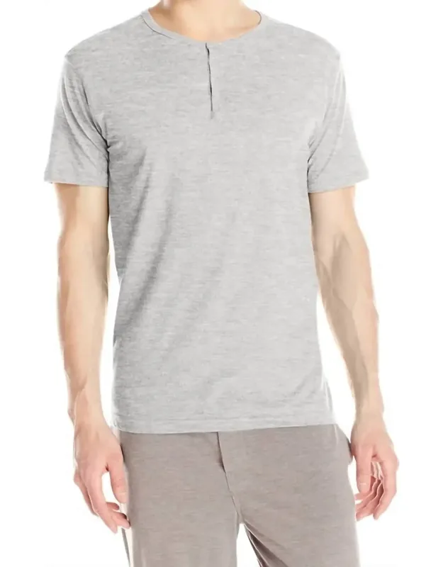 Knit Jersey Short Sleeve Henley Shirt