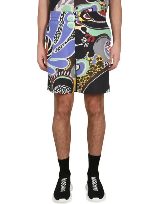 Psychedelic Print Bermuda Shorts