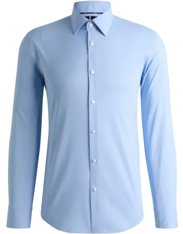 Regular-fit Shirt In Structured Stretch Fabric With Detailed Structure And Generous Stretch