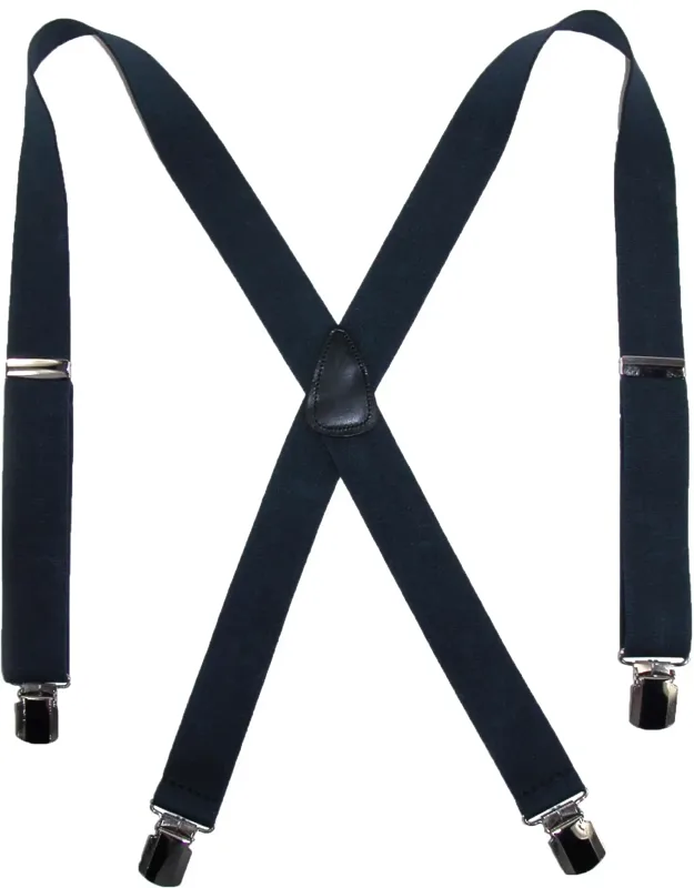 Elastic Anti-slip Pin Clip 1 1/2 Inch Solid Suspenders