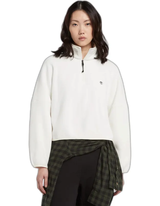 Cropped Funnel-neck Fleece Jacket