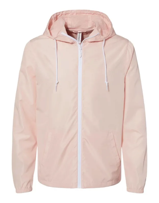 Lightweight Windbreaker Full-zip Jacket With Waterproof Pressure Resistance And Tightening Toggle At Waistband