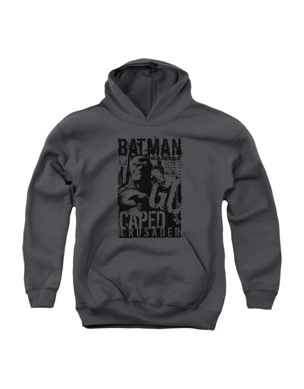 _batman Caped Crusader Youth Pull Over Hoodie / Hooded Sweatshirt Stylish Easy_
