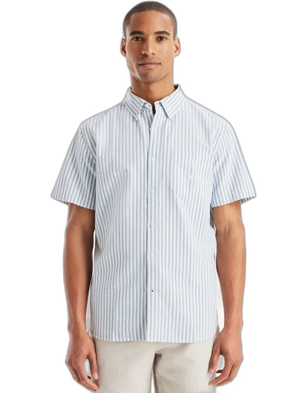 Striped Oxford Short-sleeve Shirt