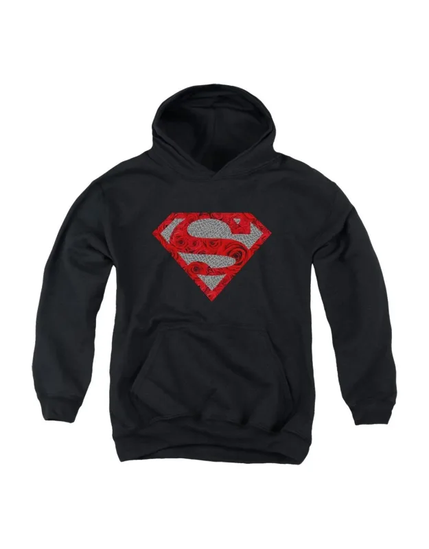 Superman Elephant Rose Shield Youth Pull Over Hoodie - Stylish And Great For Everyday Wear