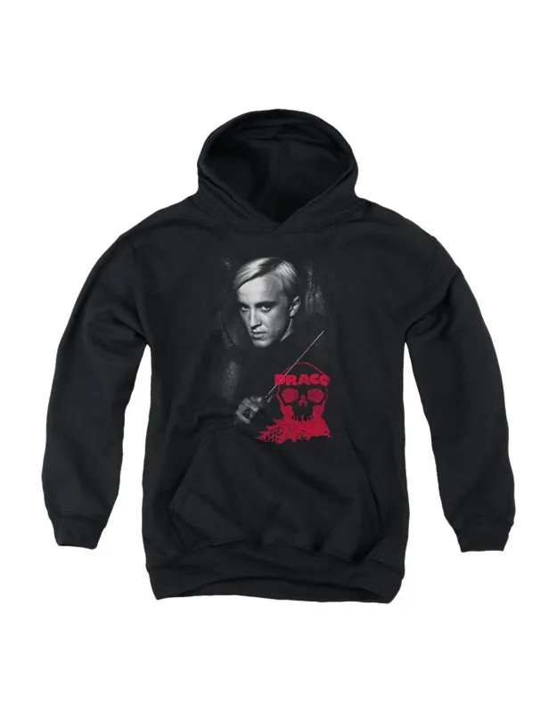 Harry Potter Draco Portrait Youth Pull Over Hoodie - Stylish For Everyday Wear, 50% Cotton And 50% Polyester