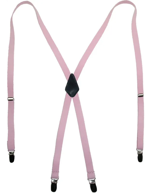 Elastic Clip-end 1/2 Inch Skinny Urban Suspenders With Adjustable Length And X-back Style