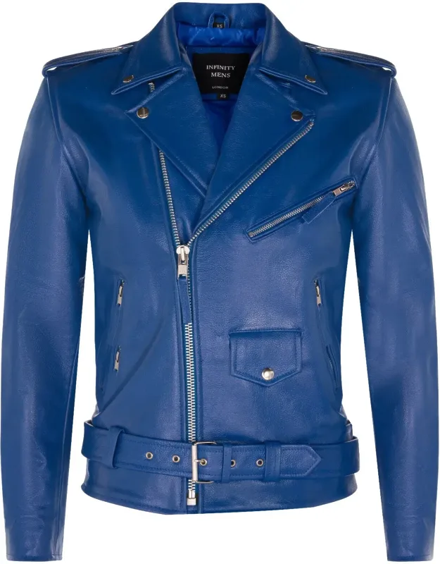 Leather Brando Biker Rock Motorcycle Hide Jacket