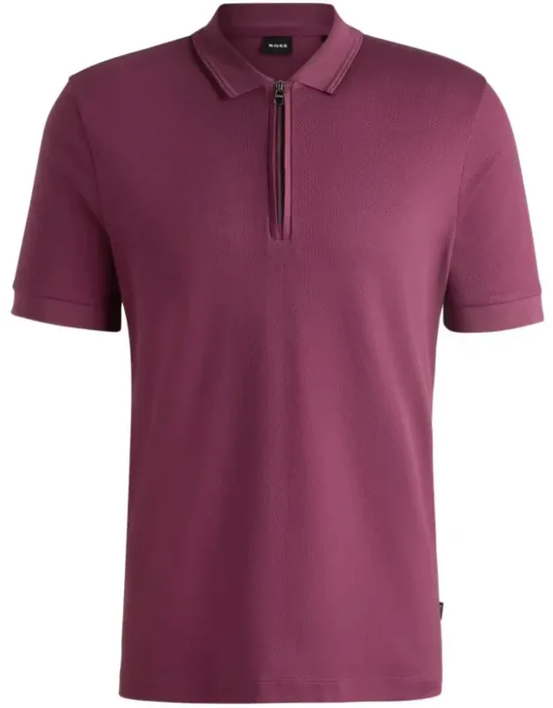 Structured Cotton Polo Shirt With Zip Placket
