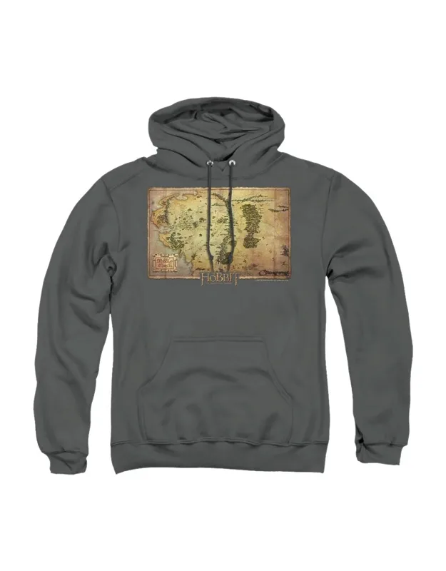 The Hobbit Middle Earth Map Pull Over Hoodie / Hooded Sweatshirt, Stylish Everyday Wear