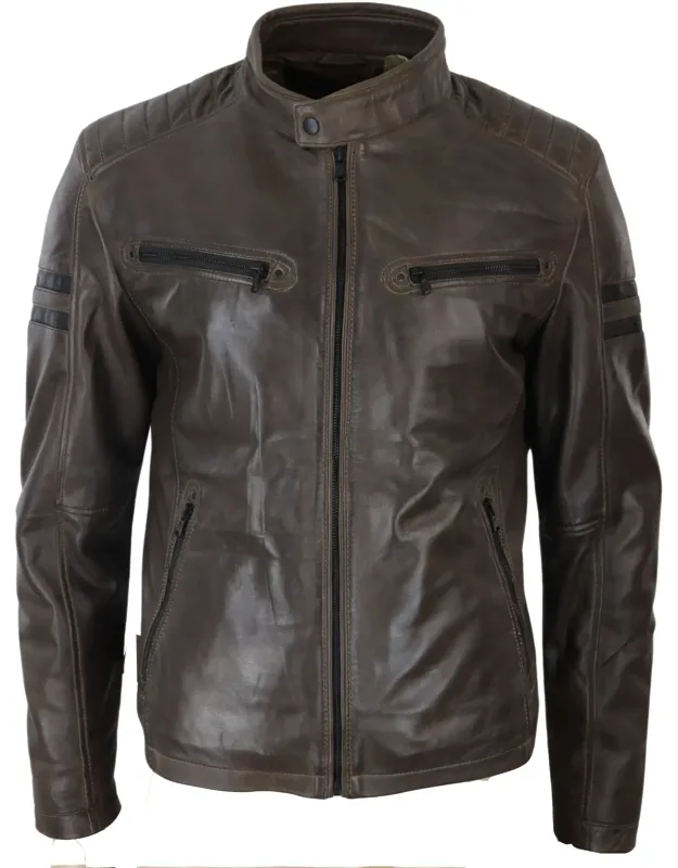 Leather Biker Racing Jacket