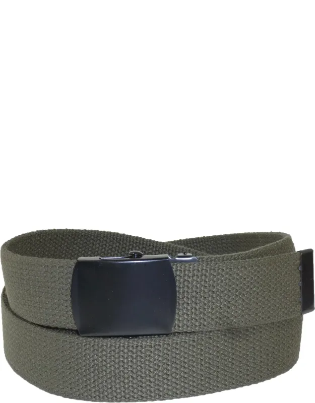 Fabric Adjustable Belt With Black Buckle