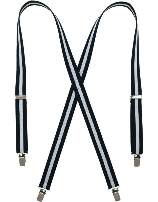 Elastic X-back Pinstripe Suspenders