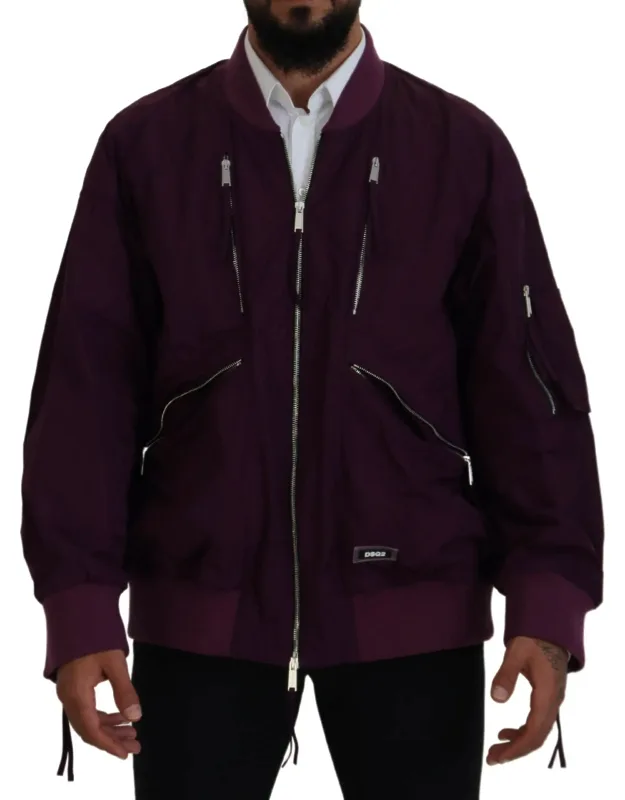 Polyester Full Zipper Bomber Jacket