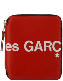 Wallet With Turn-around Zipper Closure And Contrasting Logo
