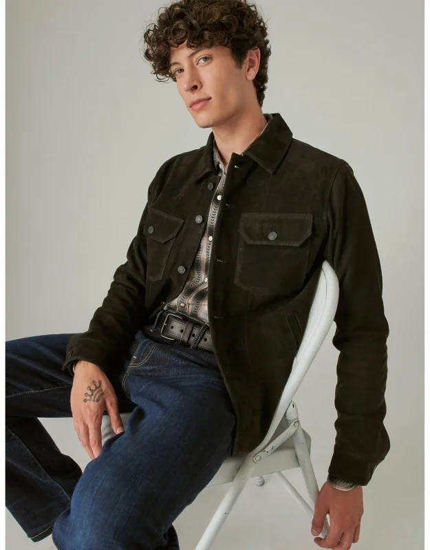 Cole Hauser Suede Military Shirt Jacket