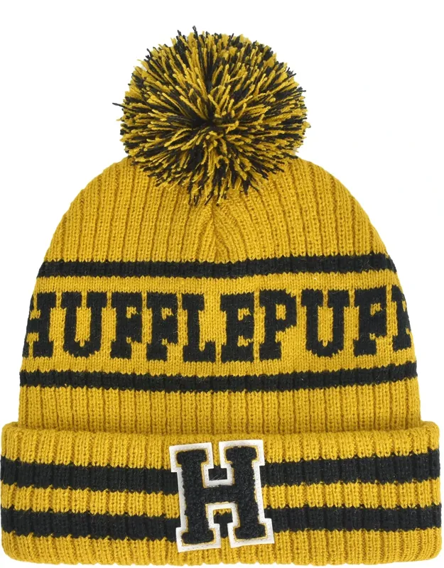 Hufflepuff Collegiate Pom Cuff Beanie
