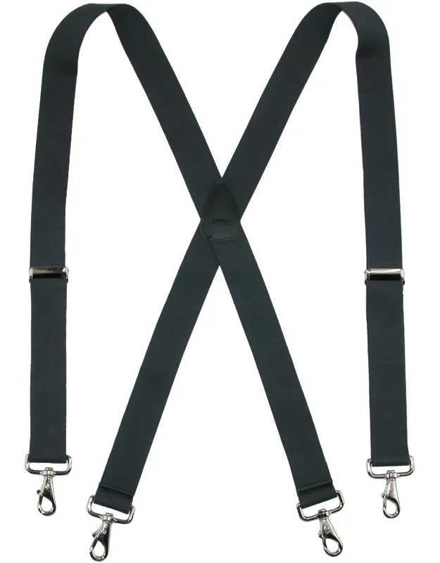 Big & Tall Elastic Solid Color X-back Suspenders With Swivel Hook Ends