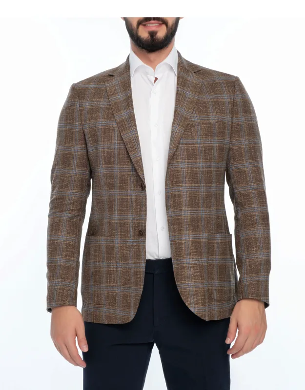 Regular Fit Plaid Sport Coat