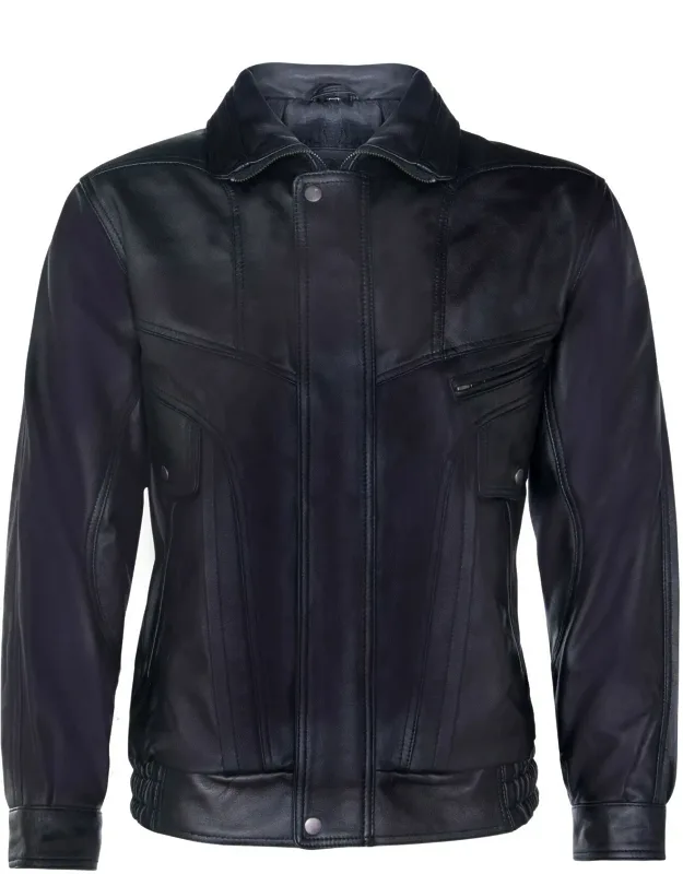Leather Bluson Tailored Bomber Jacket