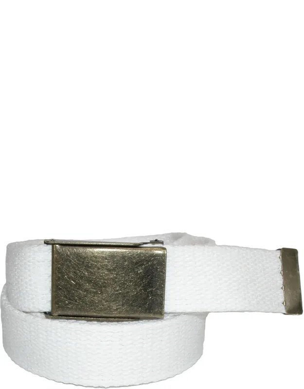Fabric Belt With Brass Flip Top Buckle (pack Of 3)