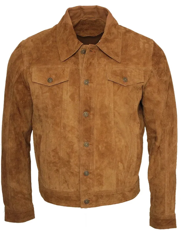 Trucker Classic Suede Leather Shirt Jacket