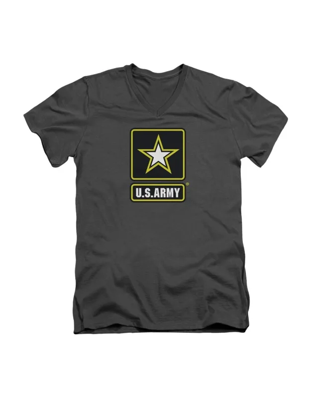 U.s. Army Logo Short Sleeve V-neck Premium Cotton T-shirt