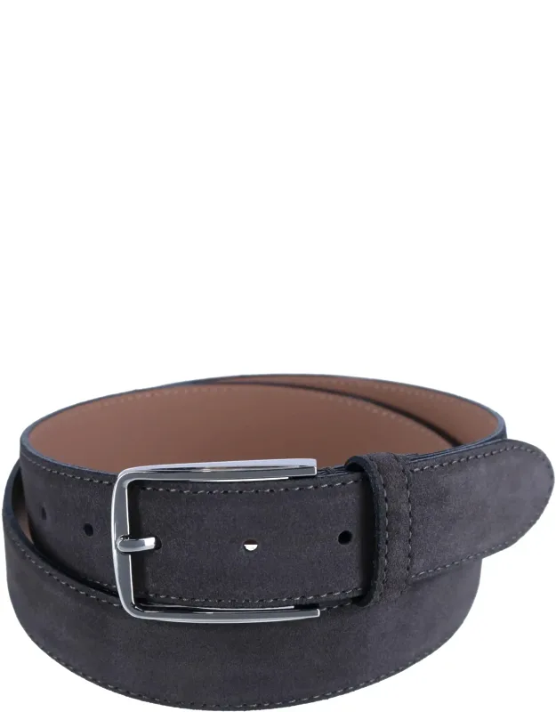 Brushed Suede Italian Leather Belt