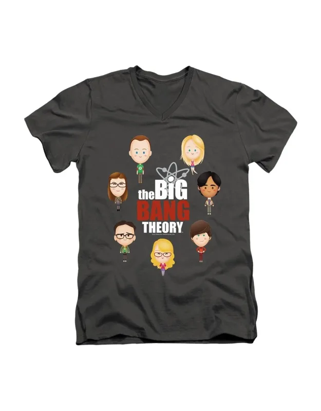 Big Bang Theory Emojis Short Sleeve V Neck Premium Cotton T-shirt