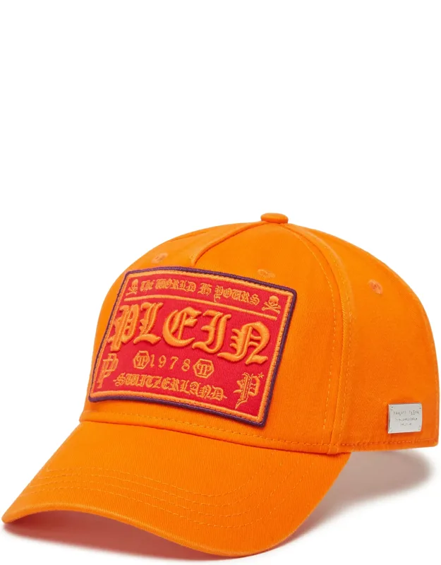 Baseball Cap Gothic Plein With Cotton Twill And Embroidered Patch