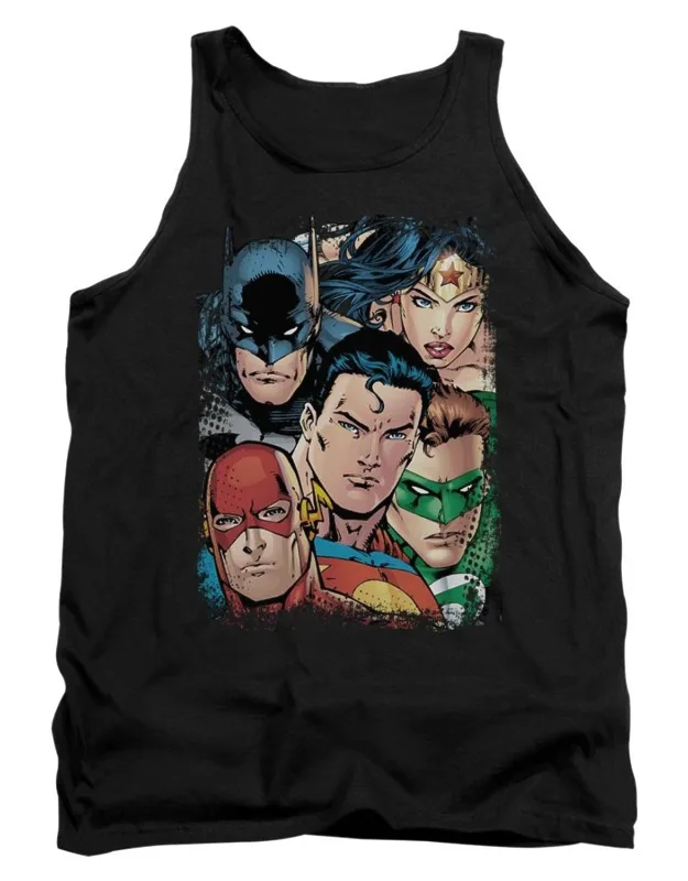 Justice League Of America Up Close And Personal Tank Top, 100% Pre-shrunk Cotton