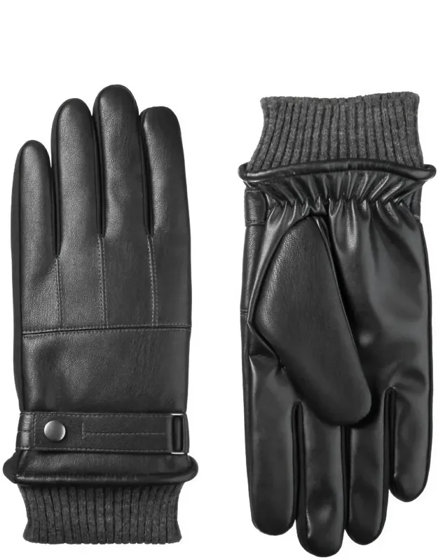 Faux Leather Sleek Heat Winter Gloves