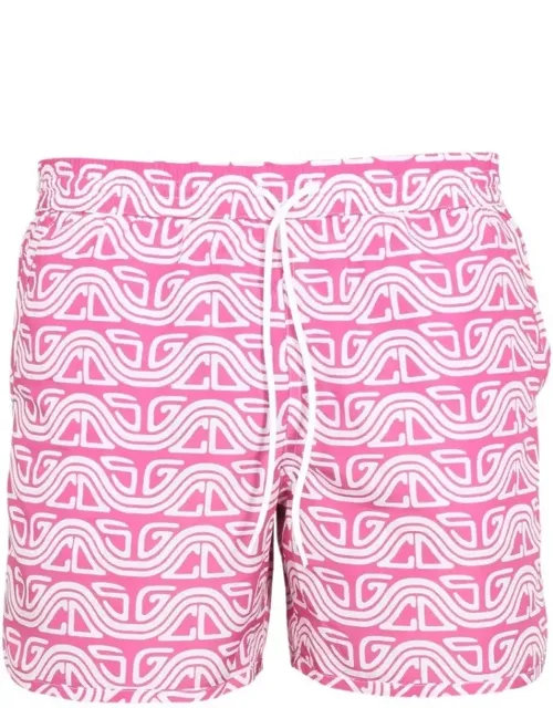 Waved Print Swim Shorts