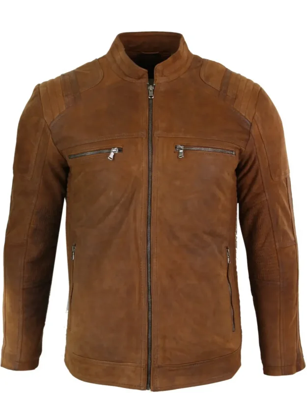 Suede Leather Retro Vintage Biker Jacket