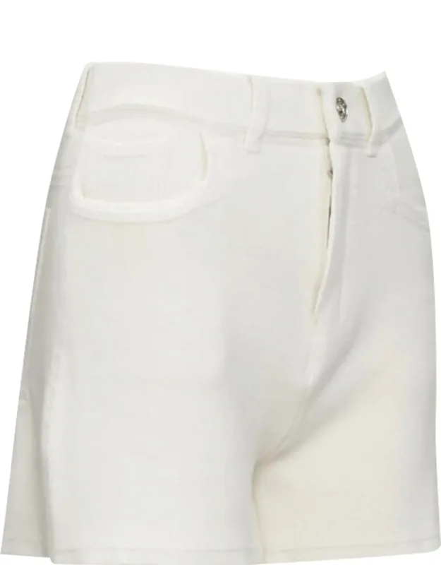 Denim Cashmere Knit Shorts