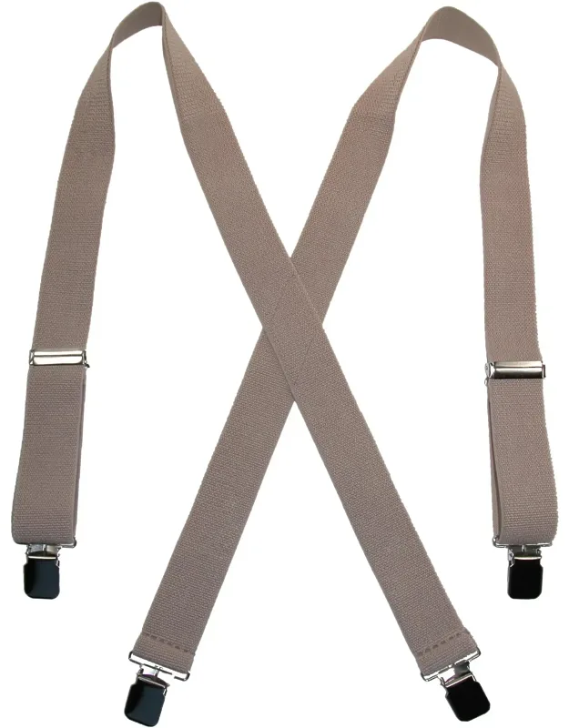 Terry Casual Elastic Clip-end Suspenders With Adjustable Length And Metal Adjusters