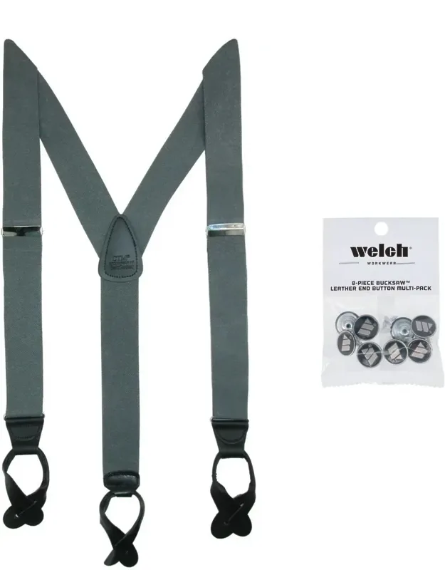 Elastic Button End Dress Suspender With Bachelor Buttons