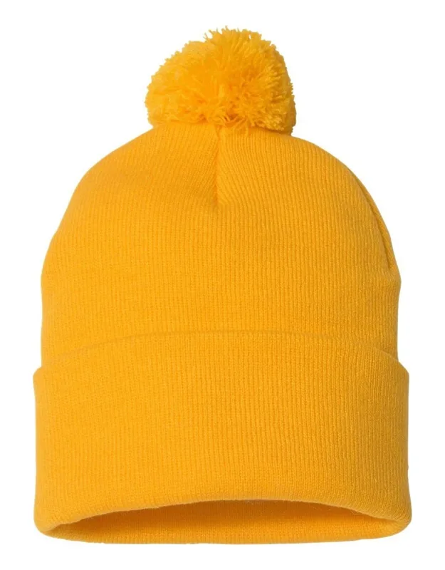 Pom-pom Knit Beanie